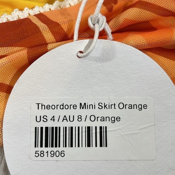 PRINCESS POLLY THEORDORE MINI SKIRT ORANGE HEARTS SIZE 4 NEW - Picture 5 of 10